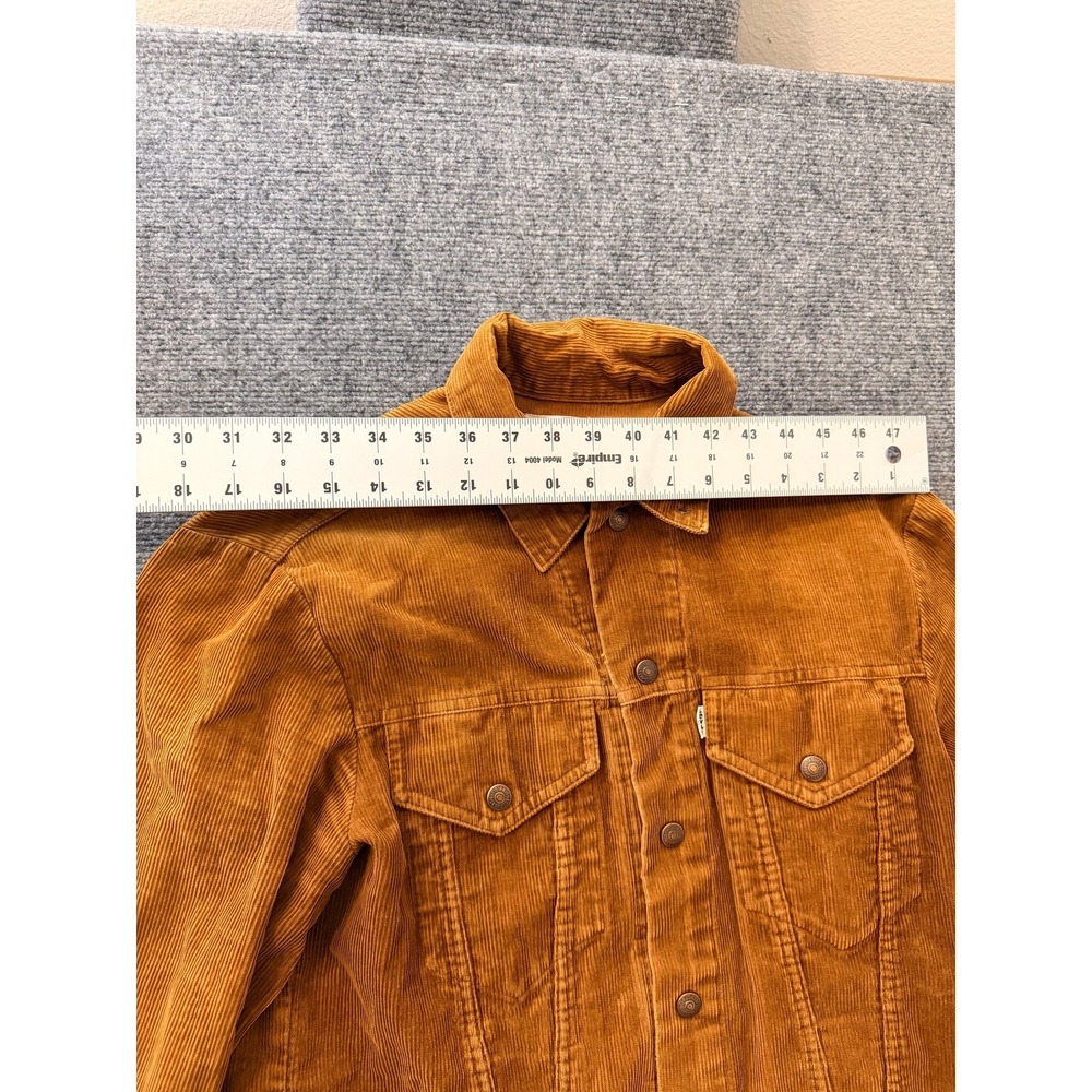 Vintage Levi's Women's Corduroy Trucker Jacket Size S Brown Tan Button Front - Picture 12 of 16